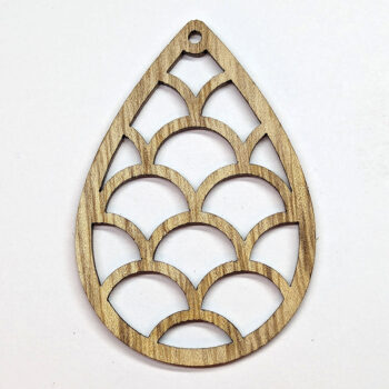 Extra Large Hollow Teardrop Natural Wood Pendant