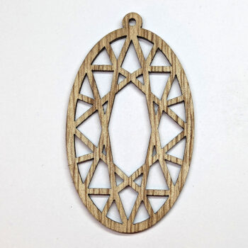 Extra Large Hollow Oval Natural Wood Pendant