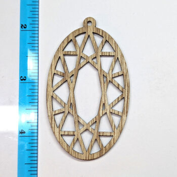 Extra Large Hollow Oval Natural Wood Pendant - Image 2