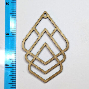 Extra Large Hollow Diamonds Natural Wood Pendant - Image 2