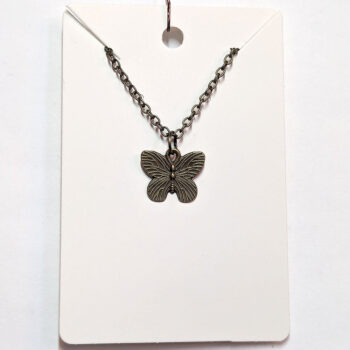 Small Butterfly Vintage Style Antique Bronze Necklace - Image 4