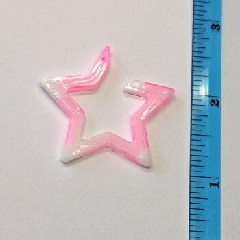 Colored and White Open Star Resin Pendant - Image 3