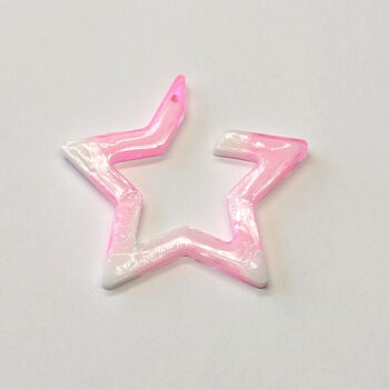 Colored and White Open Star Resin Pendant - Image 2