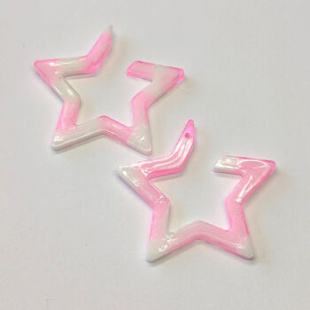 Colored and White Open Star Resin Pendant