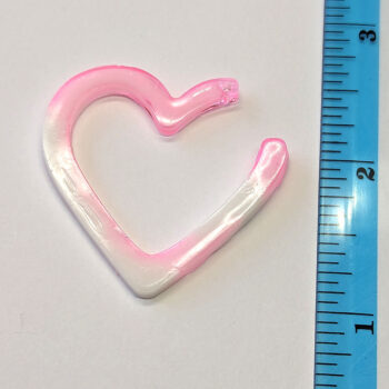 Colored and White Open Heart Resin Pendant - Image 3