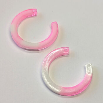 Colored and White Open Hoop Resin Pendant