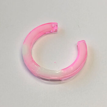 Colored and White Open Hoop Resin Pendant - Image 3