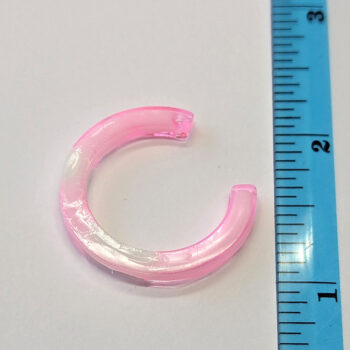 Colored and White Open Hoop Resin Pendant - Image 2