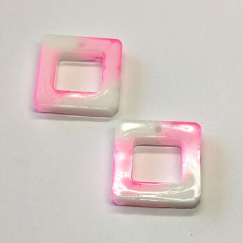 Colored and White Hollow Square Resin Pendant