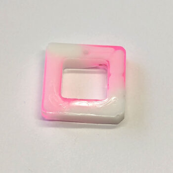 Colored and White Hollow Square Resin Pendant - Image 3