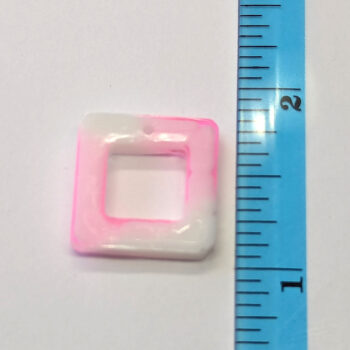 Colored and White Hollow Square Resin Pendant - Image 2