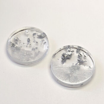 Silver Gold Leaf Mica Round Resin Pendant