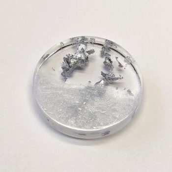 Silver Gold Leaf Mica Round Resin Pendant - Image 3