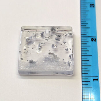 Silver Gold Leaf Mica Square Resin Pendant - Image 2