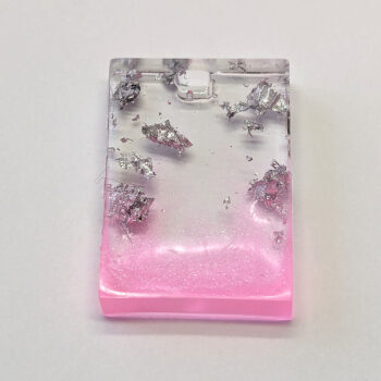 Colored Silver Gold Leaf Mica Rectangle Resin Pendant - Image 7