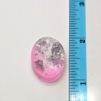 Colored Silver Gold Leaf Mica Small Oval Resin Pendant - Image 2