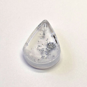 Silver Gold Leaf Mica Small Teardrop Resin Pendant - Image 3