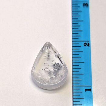 Silver Gold Leaf Mica Small Teardrop Resin Pendant - Image 2