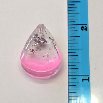 Colored Silver Gold Leaf Mica Small Teardrop Resin Pendant - Image 2