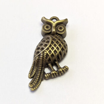 Antique Bronze Owl on a Branch Charm