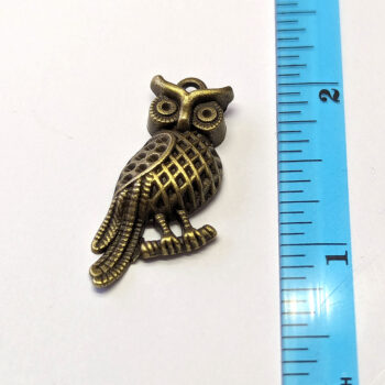 Antique Bronze Owl on a Branch Charm - Image 2