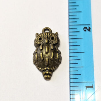 Teardrop Owl Charm Antique Bronze - Image 2