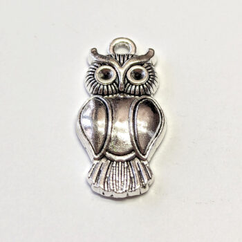 Antique Silver Narrow Owl Charm