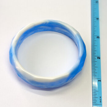 Colored White Marble Slip-on Bangle Resin Bracelet - Image 2