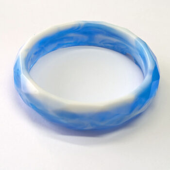 Colored White Marble Slip-on Bangle Resin Bracelet - Image 4