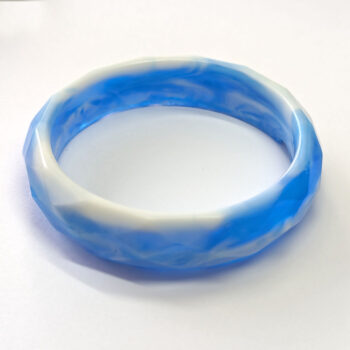 Colored White Marble Slip-on Bangle Resin Bracelet