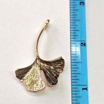 KC Gold Ginkgo Biloba Leaf Connector Pendant - Image 2