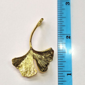 Gold Ginkgo Biloba Leaf Connector Pendant - Image 2