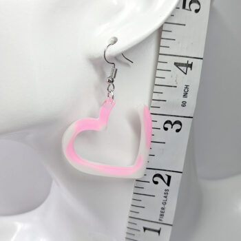 Colored and White Open Heart Resin Earrings - Image 2