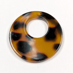 Brown Black Double Circle Round Resin Acrylic Pendant