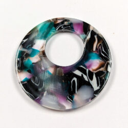 Colorful Multi-Color Double Circle Round Resin Acrylic Pendant