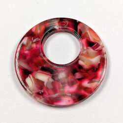 Red Double Circle Round Resin Acrylic Pendant
