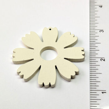 Large White Eight Petals Flower Teardrop Wood Pendant - Image 6