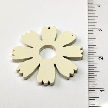 Large White Eight Petals Flower Teardrop Wood Pendant - Image 5