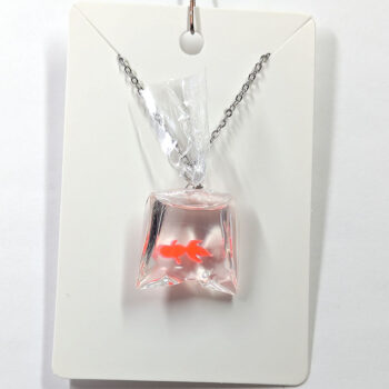 Fish in a Bag Orange Goldfish Fish Resin Necklace - Image 8