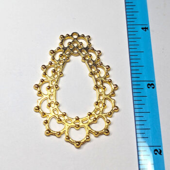 Large Decorative Teardrop Pendant Gold - Image 2