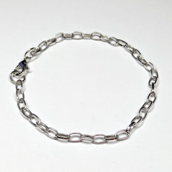 Silver Cable Chain Large Links Charm Bracelet