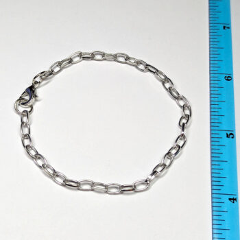 Silver Cable Chain Large Links Charm Bracelet - Image 3