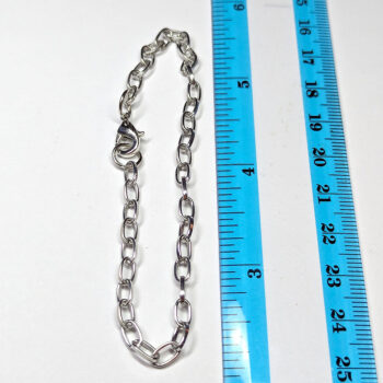 Silver Cable Chain Large Links Charm Bracelet - Image 2