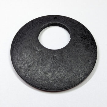 Extra Large Black Round Circle Geometric Wood Pendant - Image 2