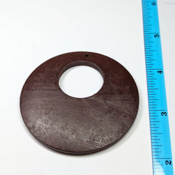 Extra Large Brown Round Circle Geometric Wood Pendant - Image 2