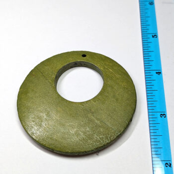 Extra Large Green Round Circle Geometric Wood Pendant - Image 2