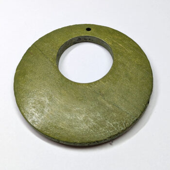 Extra Large Green Round Circle Geometric Wood Pendant