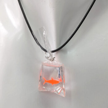 Fish in a Bag Orange Goldfish Fish Resin Necklace - Image 10