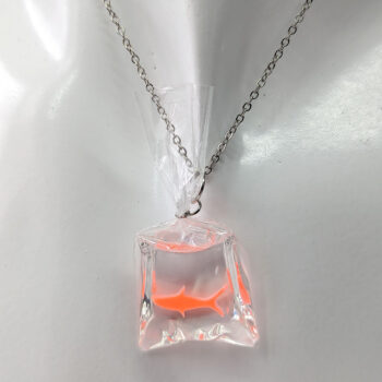 Fish in a Bag Orange Goldfish Fish Resin Necklace - Image 13