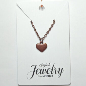 Antique Copper Double-Sided Puffy Heart Necklace - Image 4